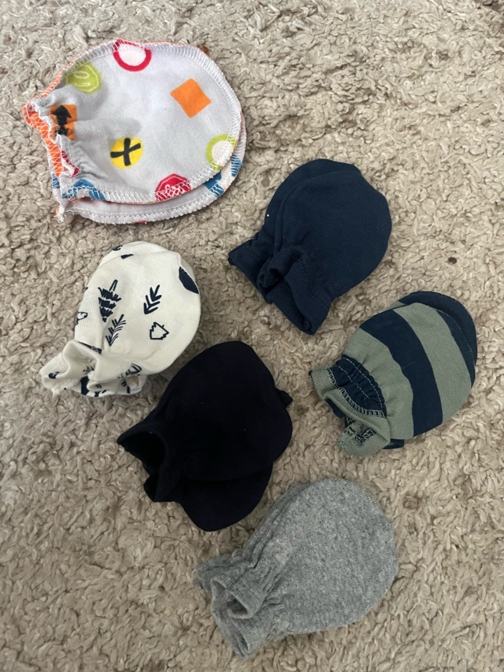 Carter's Baby Mittens Set - Navy, Gray, Olive & Multi